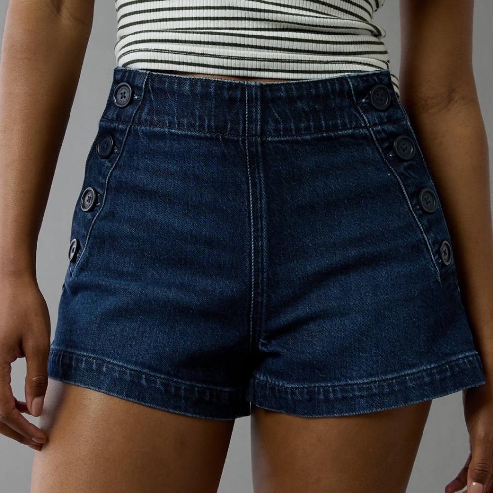 AE Stretch Denim Mom Denim Shorts